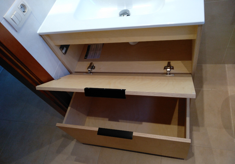 mobiliario de baño ecológico madera