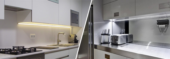 iluminación LED en muebles de cocina